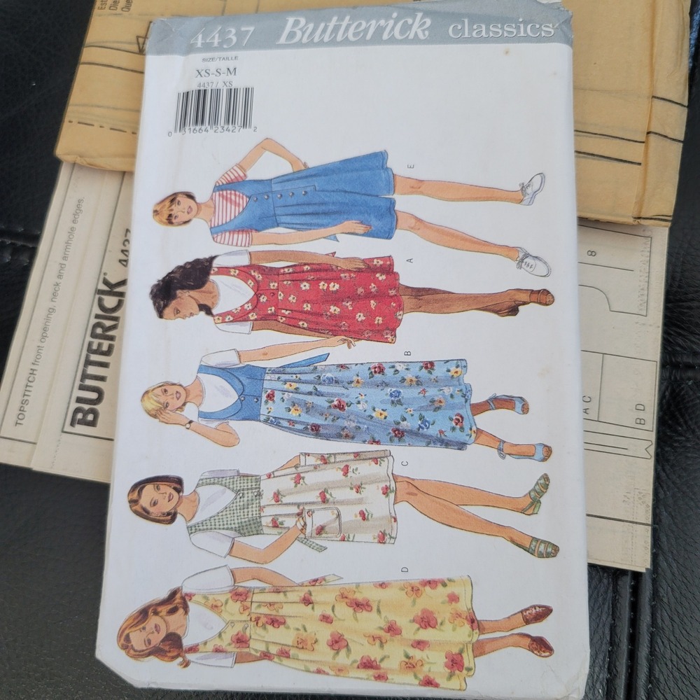Butterick 4437 Sewing Pattern Misses Jumper Jumpsuit Top Size XS S M Uncut